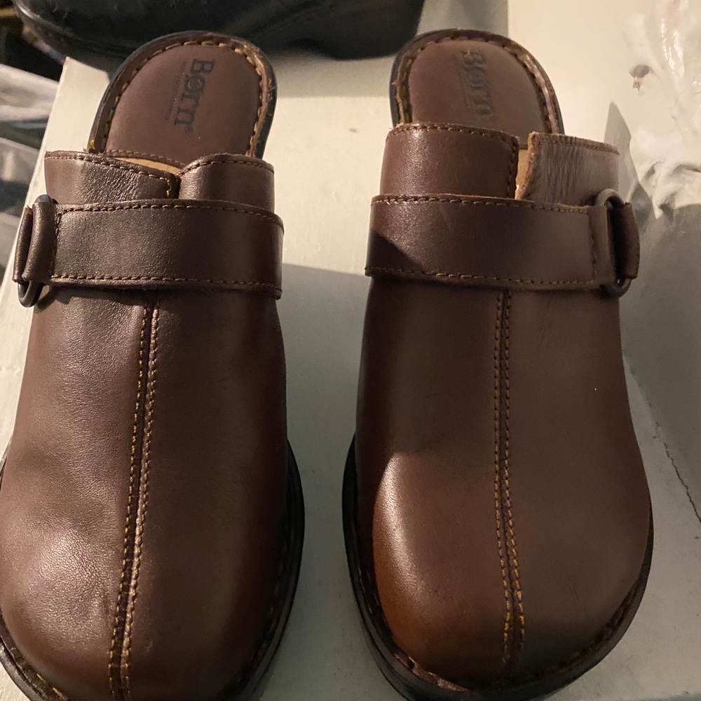 New Born Women’s Brown Leather Clog Mule